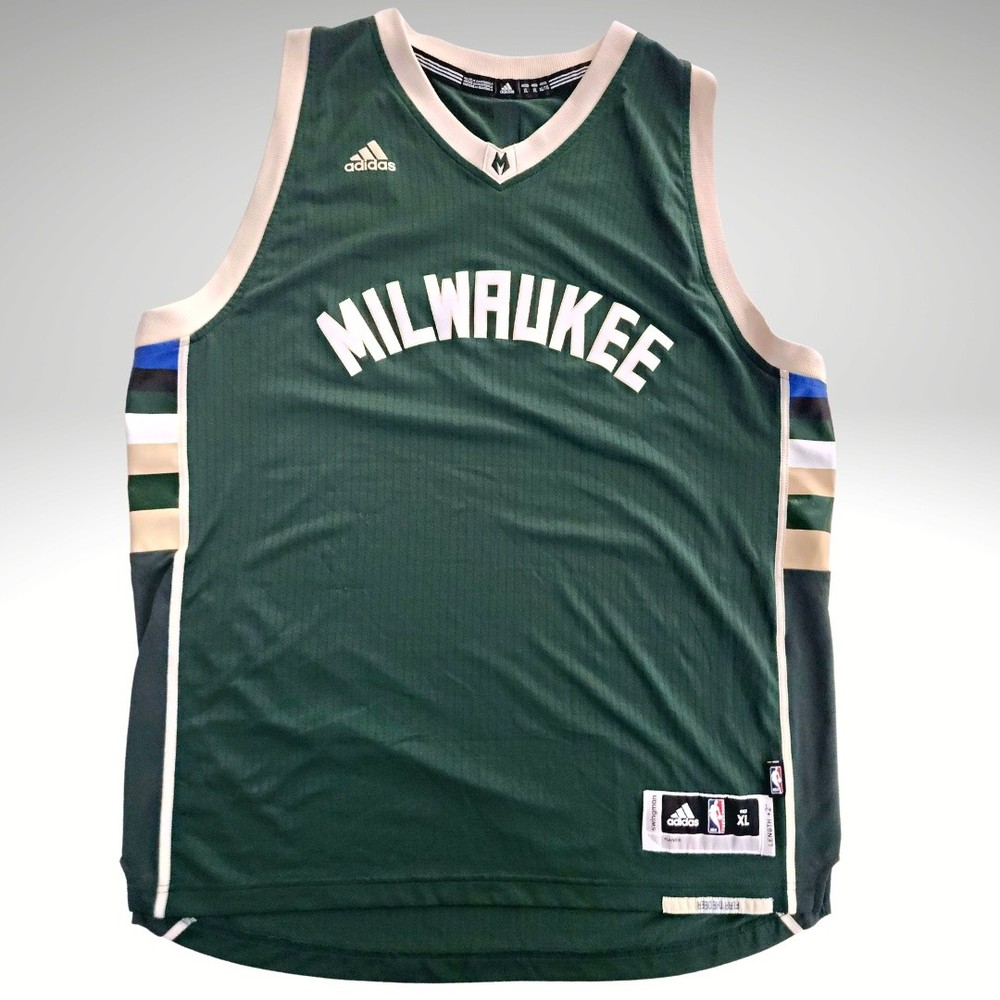 MILWAUKEE BUCKS Blank SWINGMAN ADIDAS SEWN Fear Deer Jersey Men's Size XL